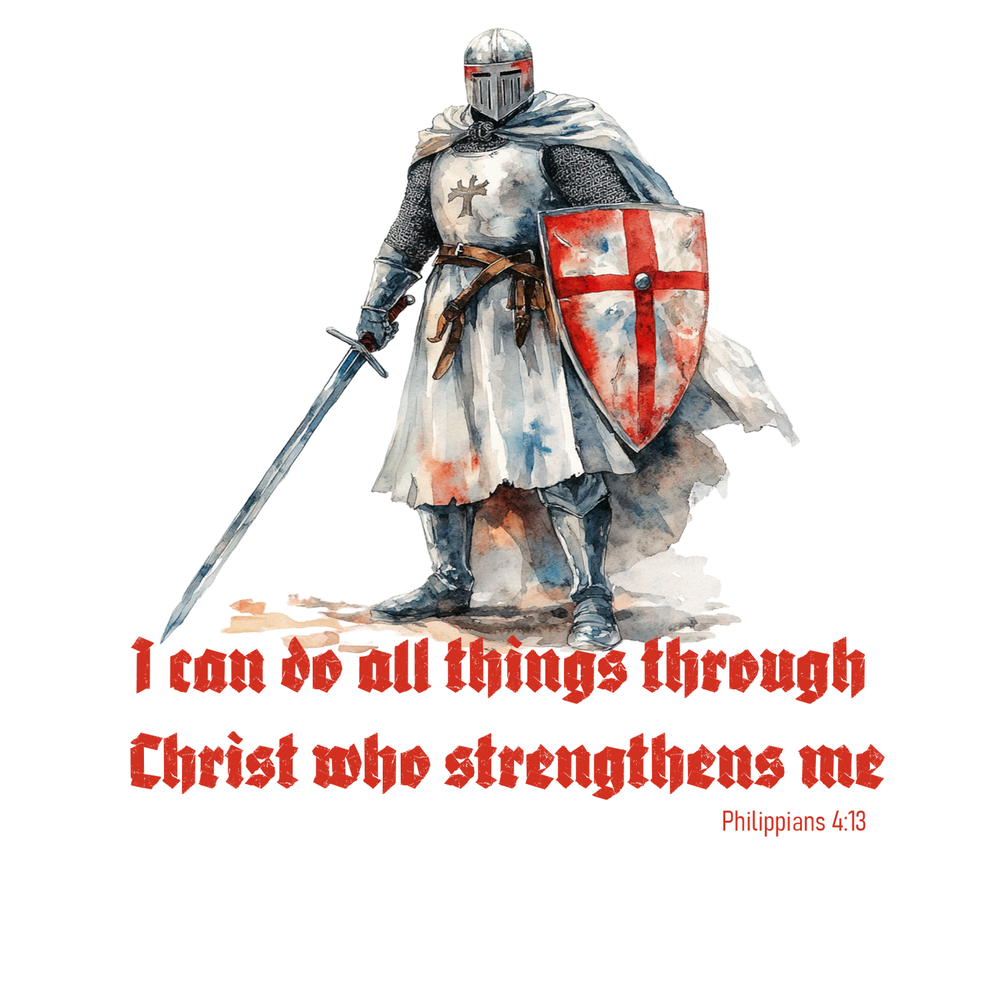 Templar-Christ Who Strengthens Me White