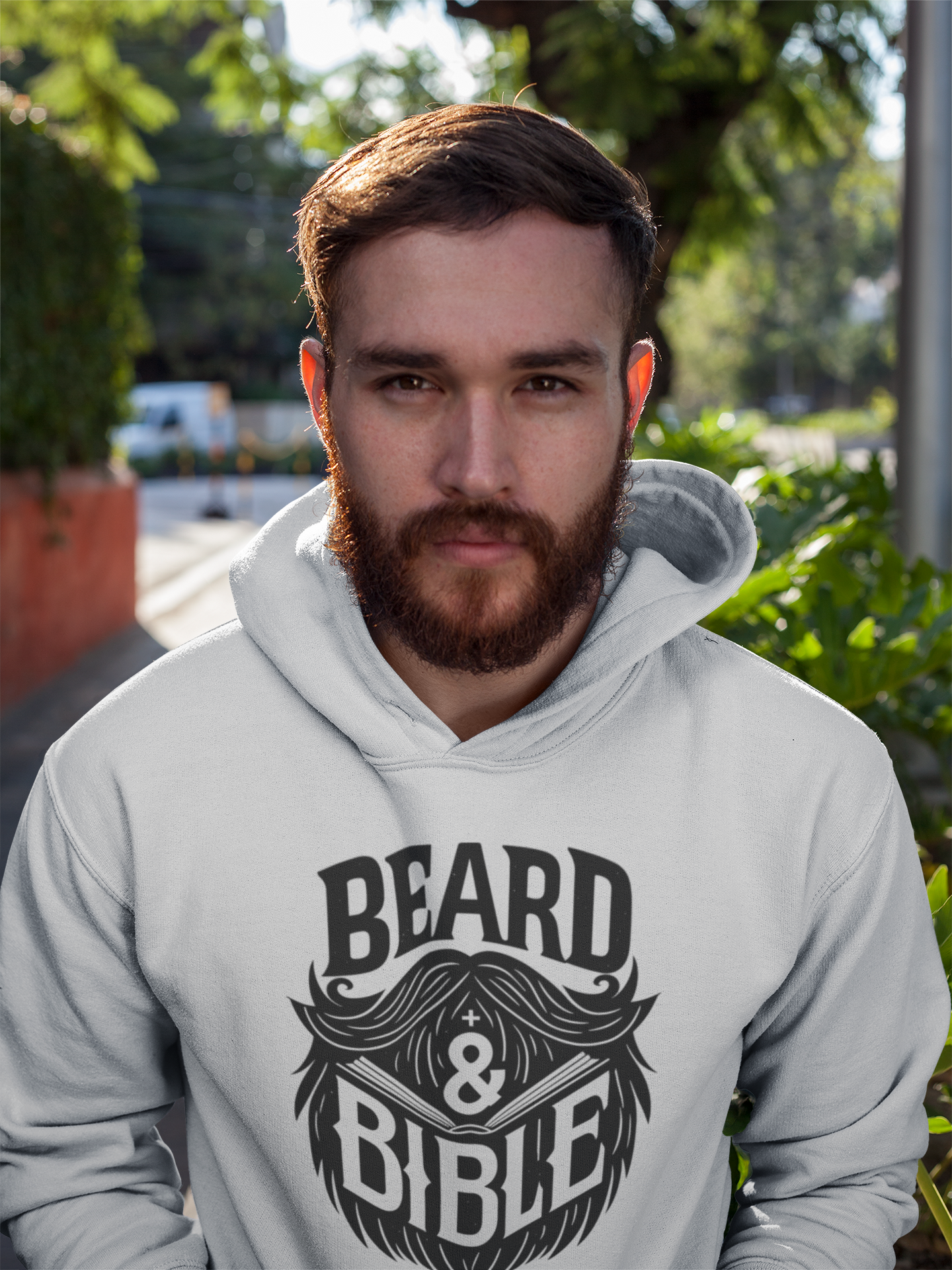 Beard & Bible White Hoodie